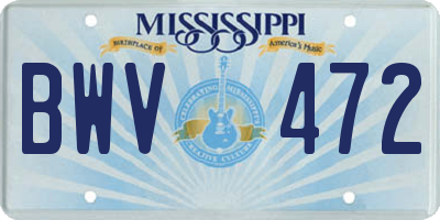 MS license plate BWV472