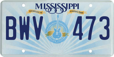 MS license plate BWV473
