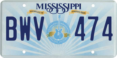 MS license plate BWV474