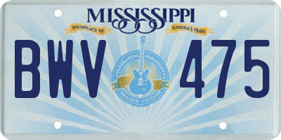 MS license plate BWV475