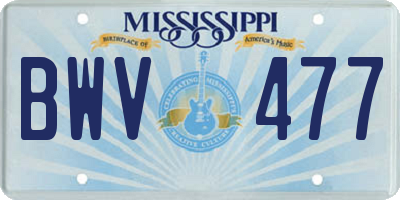 MS license plate BWV477