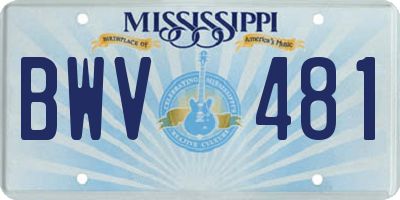 MS license plate BWV481
