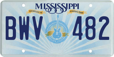 MS license plate BWV482