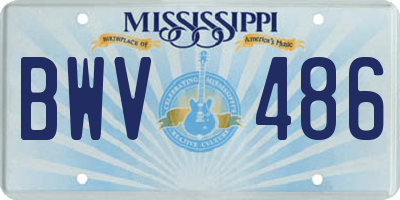 MS license plate BWV486