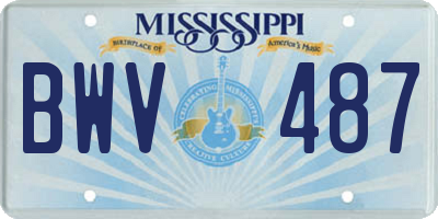 MS license plate BWV487