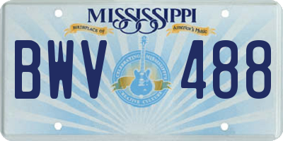 MS license plate BWV488
