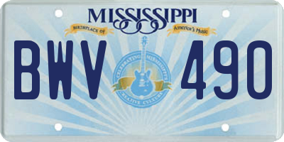 MS license plate BWV490