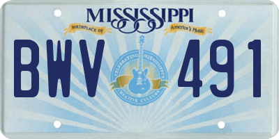 MS license plate BWV491