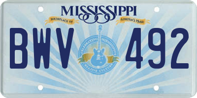 MS license plate BWV492