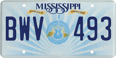 MS license plate BWV493