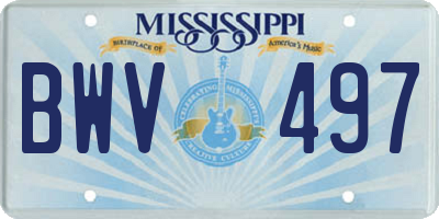 MS license plate BWV497