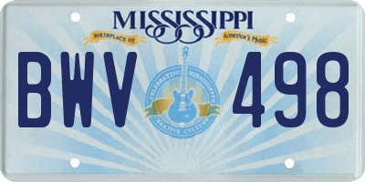MS license plate BWV498