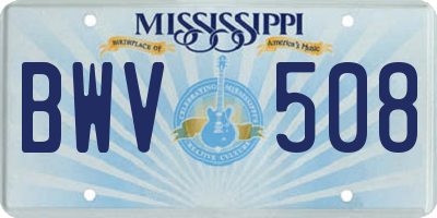MS license plate BWV508