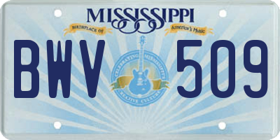 MS license plate BWV509