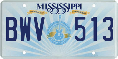 MS license plate BWV513