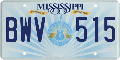 MS license plate BWV515