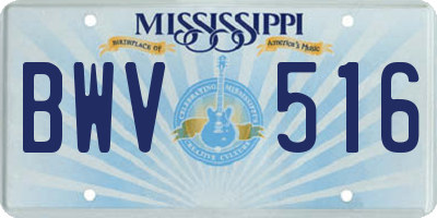 MS license plate BWV516