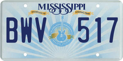 MS license plate BWV517