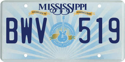 MS license plate BWV519