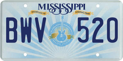 MS license plate BWV520