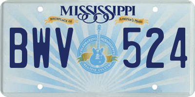 MS license plate BWV524