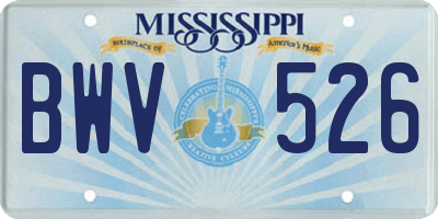MS license plate BWV526