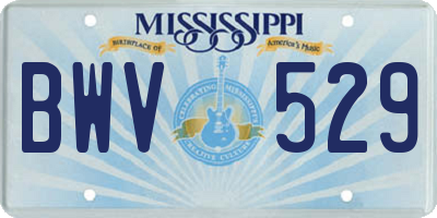MS license plate BWV529