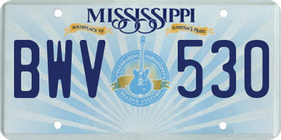 MS license plate BWV530