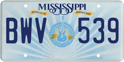 MS license plate BWV539