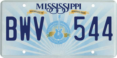 MS license plate BWV544