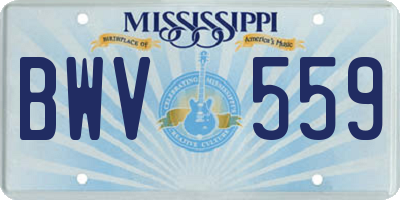 MS license plate BWV559