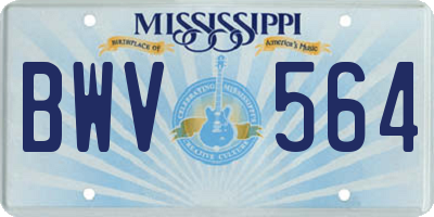 MS license plate BWV564