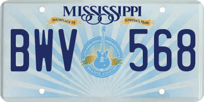 MS license plate BWV568