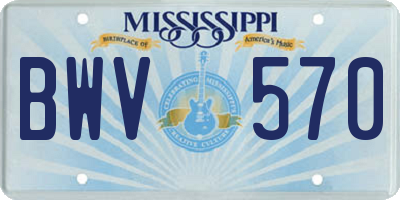 MS license plate BWV570