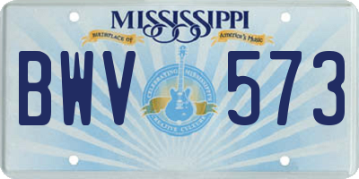 MS license plate BWV573