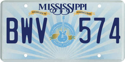 MS license plate BWV574