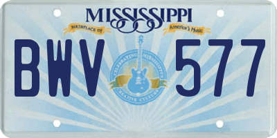 MS license plate BWV577