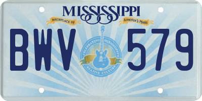 MS license plate BWV579