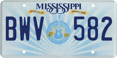 MS license plate BWV582