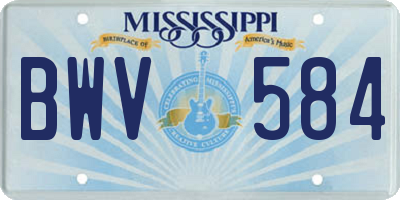 MS license plate BWV584