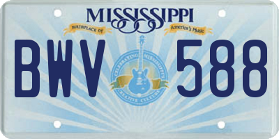 MS license plate BWV588