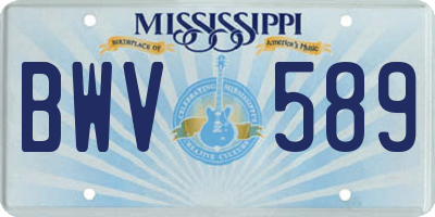 MS license plate BWV589