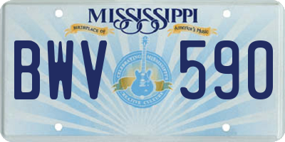 MS license plate BWV590