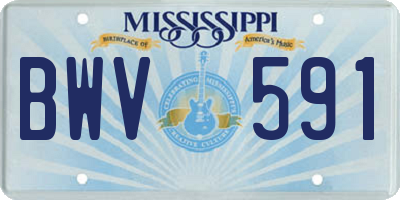 MS license plate BWV591