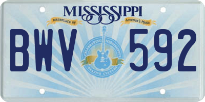 MS license plate BWV592