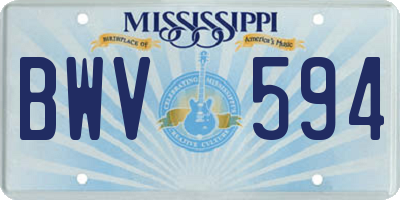 MS license plate BWV594