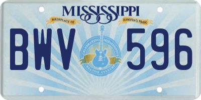 MS license plate BWV596