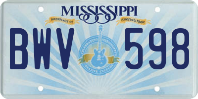 MS license plate BWV598