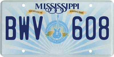 MS license plate BWV608