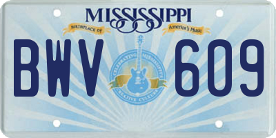 MS license plate BWV609